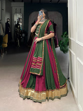 Embroidered Rayon Lehenga Choli Set – Round Neck – Gotta Patti & Paper Mirror Work